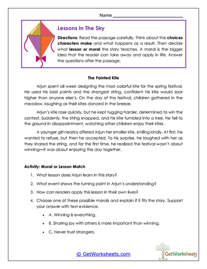 Lessons in the Sky Worksheet