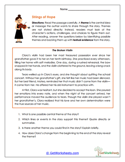 Strings of Hope Worksheet