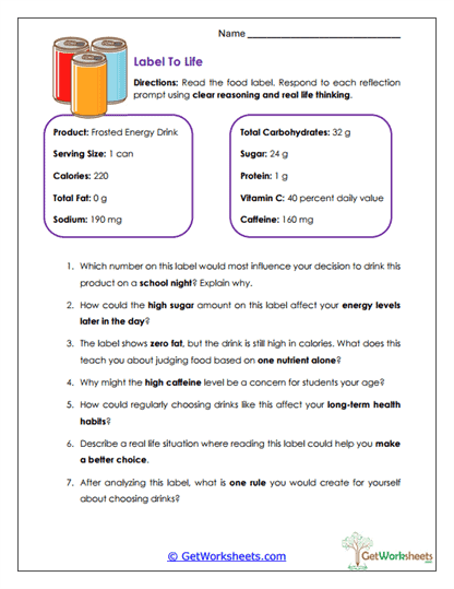 Label to Life Worksheet