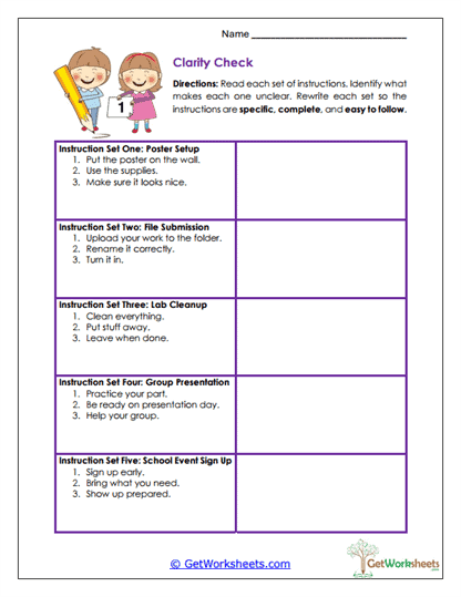 Clarity Check Worksheet