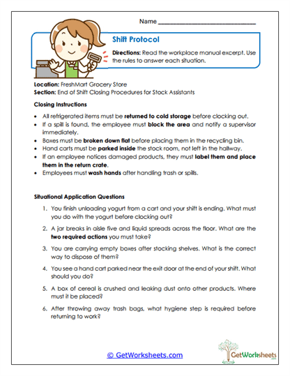 Shift Protocol Worksheet