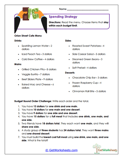 Spending Strategy Worksheet
