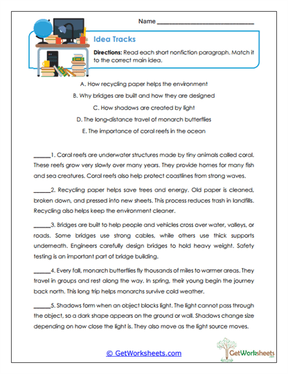 Idea Tracks Worksheet