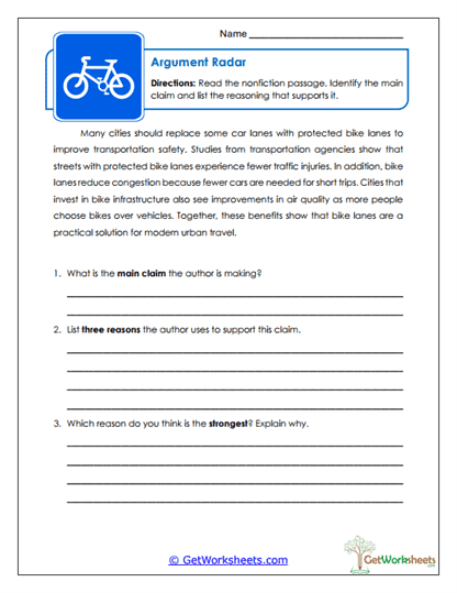 Argument Radar Worksheet