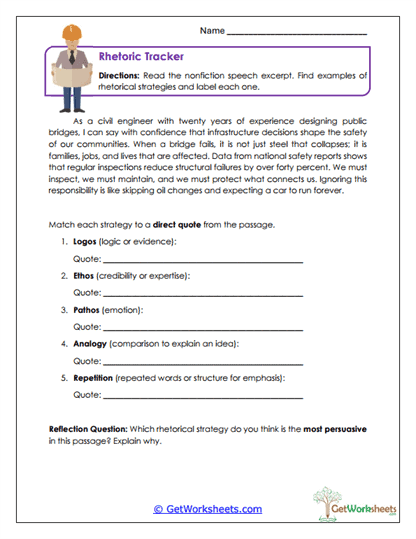 Rhetoric Tracker Worksheet