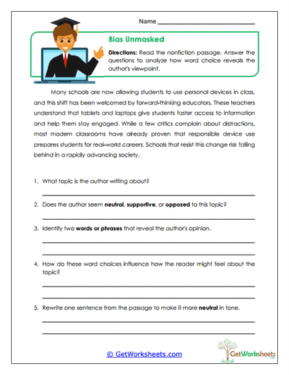 Bias Unmasked Worksheet