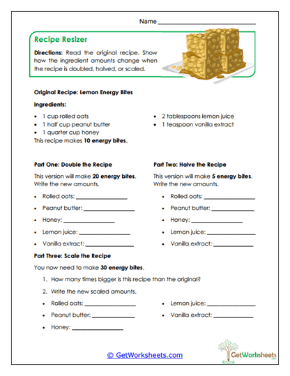 Recipe Resizer Worksheet