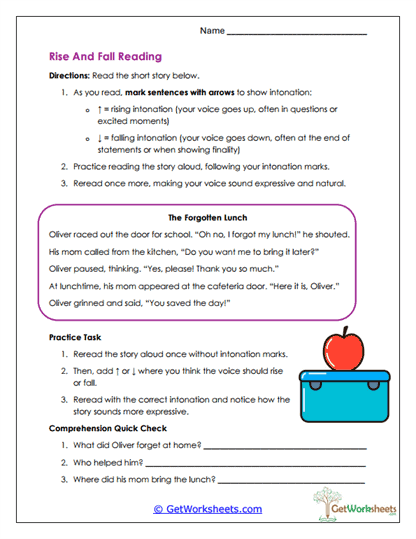 Rise and Fall Reading Worksheet