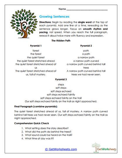 Growing Sentences Worksheet