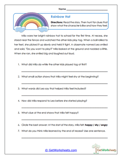 Rainbow Hat Worksheet