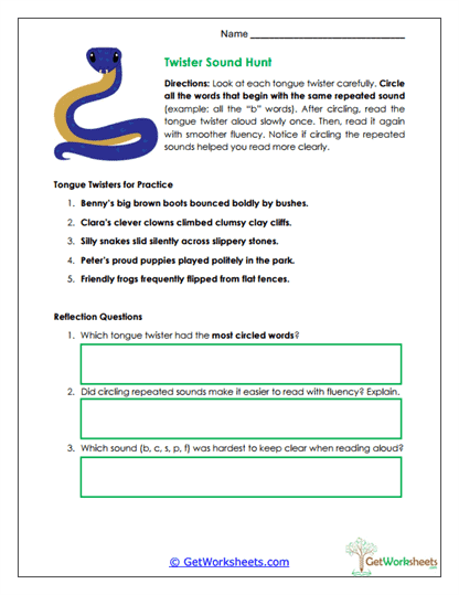 Twister Sound Hunt Worksheet