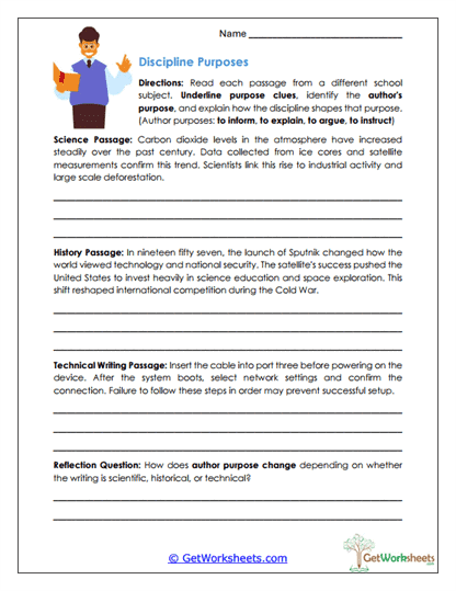 Discipline Purposes Worksheet