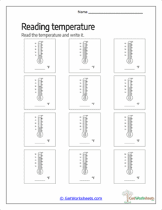 Reading Thermometers and Temperature Worksheets - GetWorksheets.com