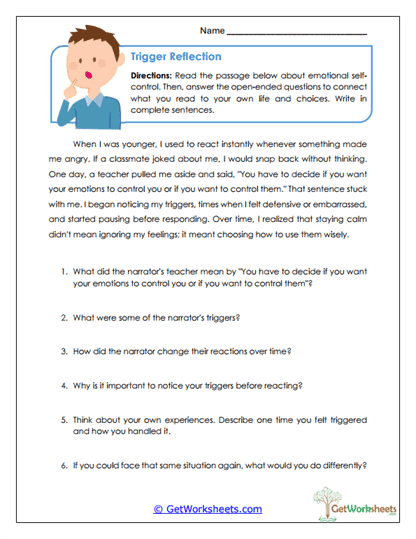 Trigger Response Planning Worksheet