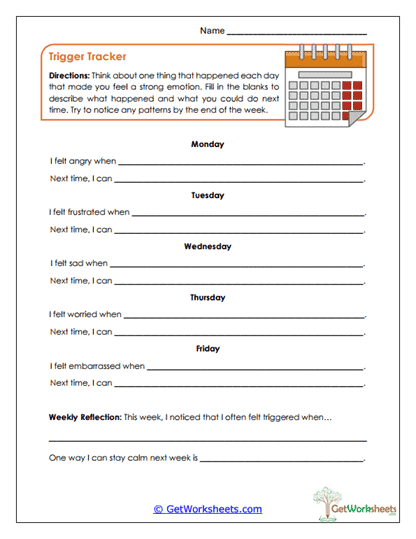 Trigger Tracker Worksheet