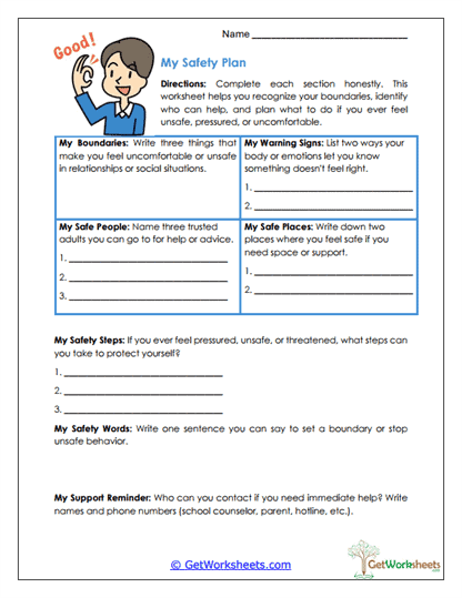 My Safety Plan Worksheet