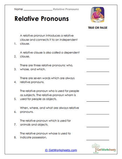 True or False Grammar Review Worksheet
