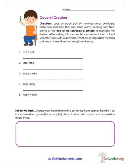 Couplet Creators Worksheet