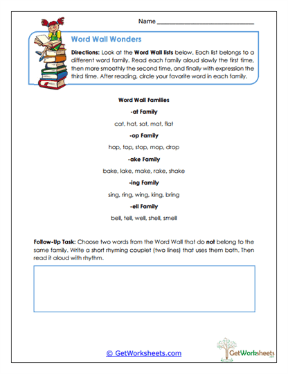 Word Wall Wonders Worksheet