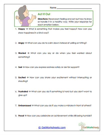 Act It Out Worksheet