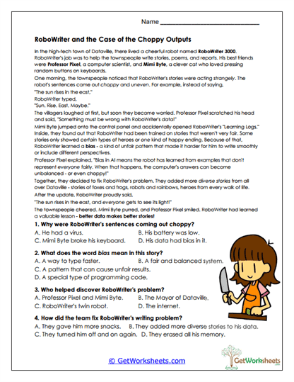 Role of Bias in AI Worksheets