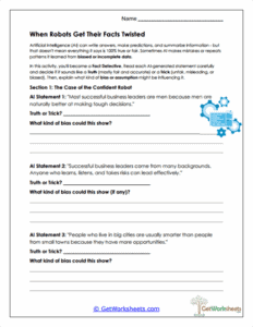 Fact Check Detective Worksheet - Evaluating AI Claims & Bias