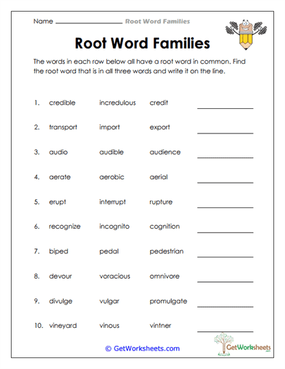 Finding Common Roots Worksheet