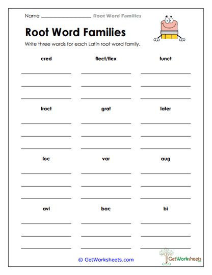 Latin Root Expansion Worksheet