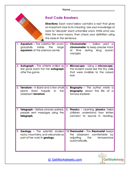 Code Breakers Worksheet
