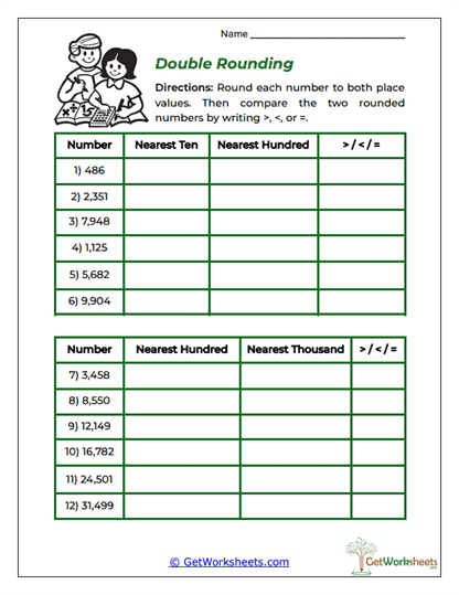 Double Rounding Worksheet