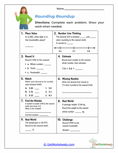 Rounding Roundup Worksheet