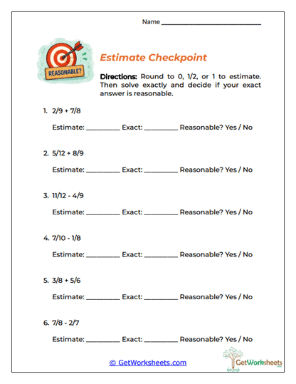 Estimate Checkpoint Worksheet
