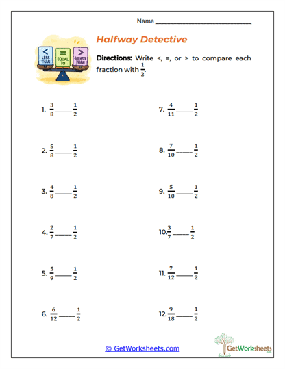 Halfway Detective Worksheet