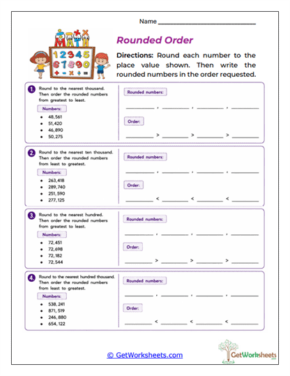 Rounded Order Worksheet