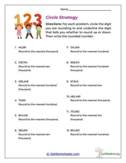 Circle Strategy Worksheet