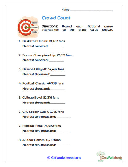 Crowd Count Worksheet