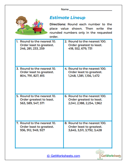 Estimate Lineup Worksheet