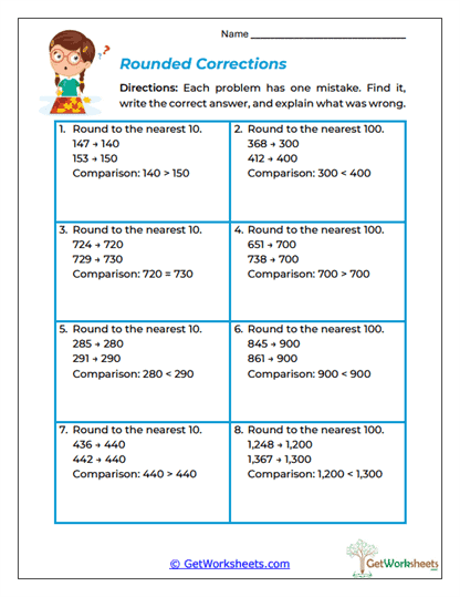Rounded Corrections Worksheet
