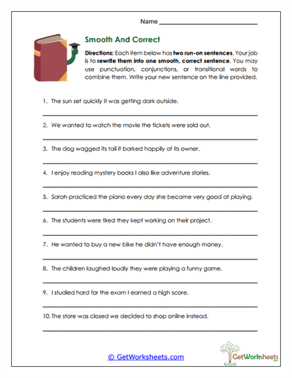 Smooth and Correct Worksheet
