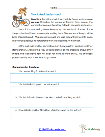 Track and Understand Worksheet