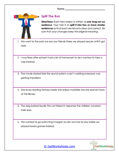 Split the Run Worksheet