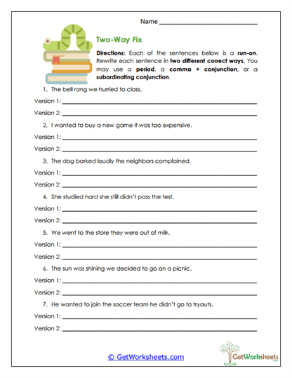 Two-Way Fix Worksheet