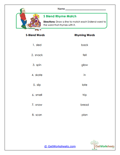 Rhyme Match Worksheet