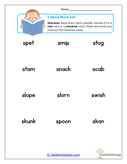 Word Sort Worksheet