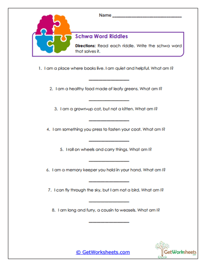 Word Riddles Worksheet