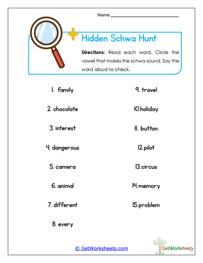 Hidden Hunt Worksheet