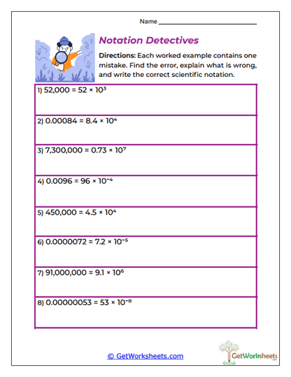 Notation Detectives Worksheet
