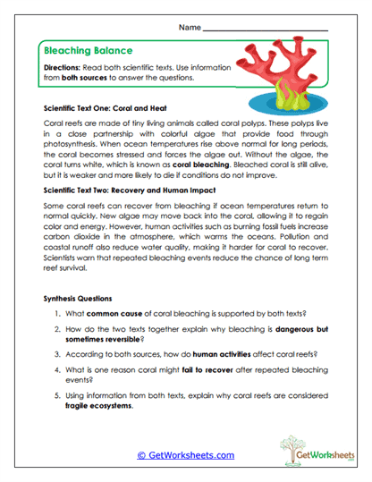 Scientific Text Worksheets