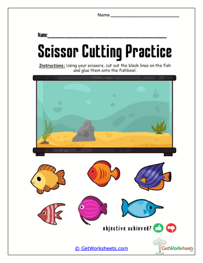 Scissor Cutting Practice Worksheets
