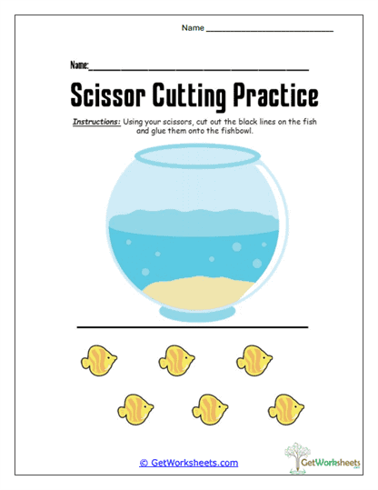 Fishbowl Cutting Page Worksheet